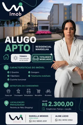 Apartamento para locação no MARSELHA, TABULEIRO DO MARTINS, Maceió, AL