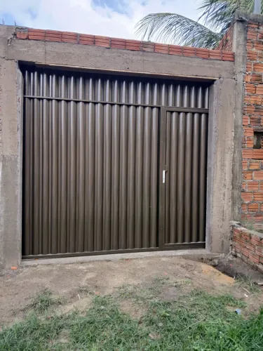 Portão de garagem - Metalon galvanizado