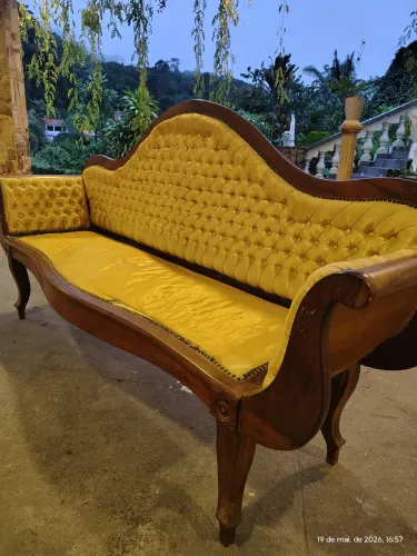 Banco marquesa antigo jacarandá 