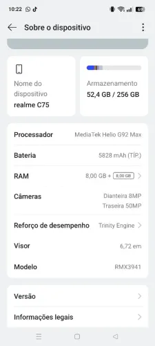Troco Realm c75 novo por iPhone dependendo dou volta