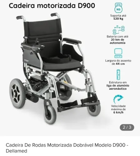 Cadeira de roda motorizada dobrável Delamed 900