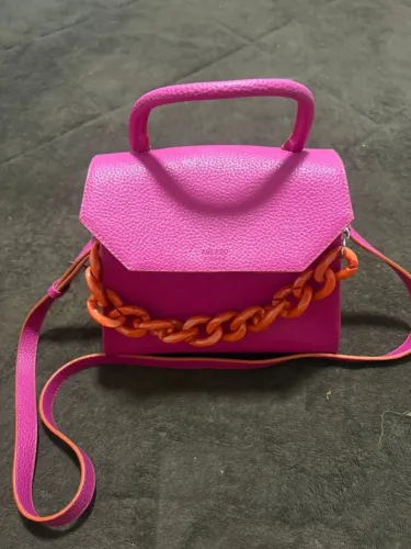 Bolsa Satchel Rosa e Laranja Iara Média Arezzo