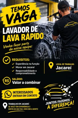 Contrata lavador de veículos com experiência