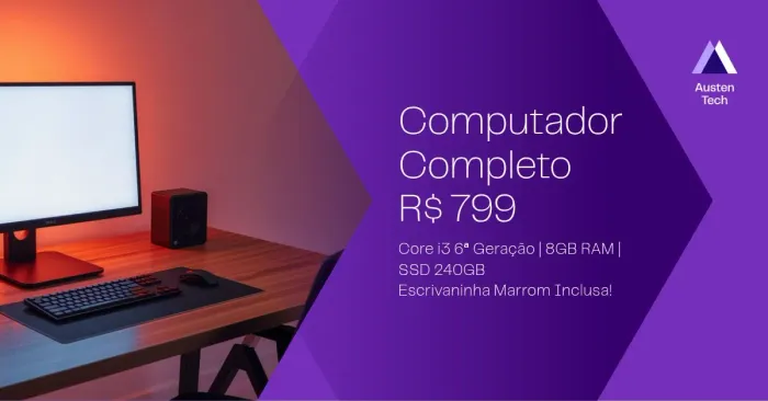 Computador completo core i3 6 geração 8 GB de RAM ssd 240