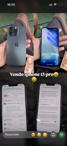 Iphone 13 pro tudo ok pra sair hoje
