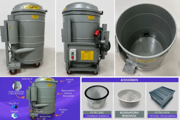 ASPIRADOR INDUSTRIAL ASPANTEC ASPAN-3 TRIFÁSICO | 50L