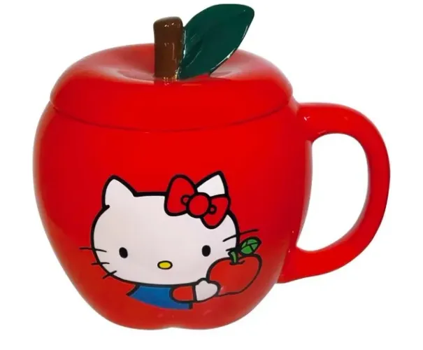 Caneca Hello Kitty 3D Com Tampa Sanrio 330ml Japão Oficial