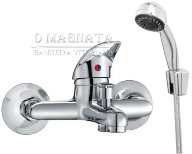 Misturador Monocomando Para Banheira Com Ducha de Mão Cromoado