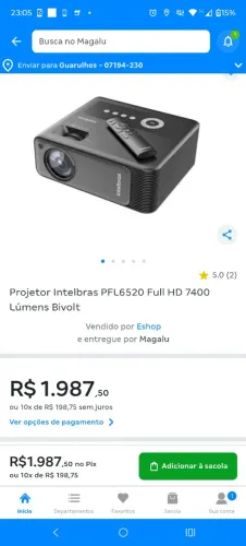 Projetor Intelbras 7400lumens + Tela 120 polegadas