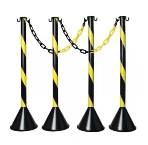 Kit Organizador de Fila - 4 Pedestais + 10m de Corrente (Preto e Amarelo) - R$100