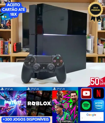 OPORTUNIDADE! PS4 COMPLETO + 300 JOGOS DISPONÍVEIS!