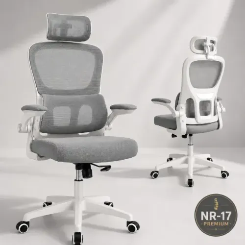 Cadeira de Escritório Suporte Lombar Ergonômico Malha Respirável