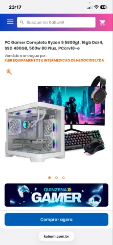 Pc gamer Ryzen 5 16gb de ram para vender rápido 