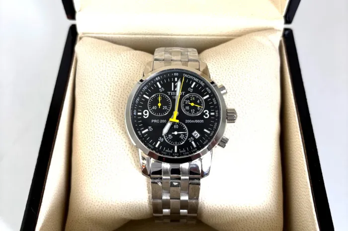 Relogio Tissot PRC200 Preto Aço - 42mm 