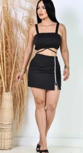 Conjunto cropped+ short saia 
