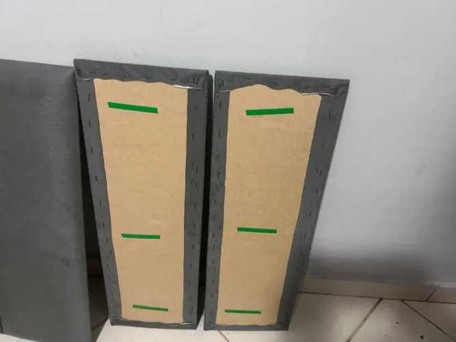 Placas de Cabeceira de cama estofada - Suede cinza  