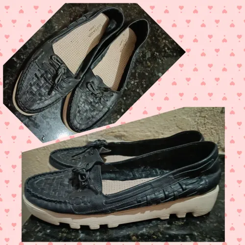 Sapato Mocassim Luz da Lua Preto Feminino 39/40