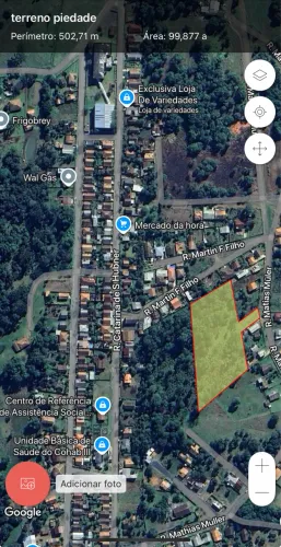 Terreno Urbano 9.985 m2 no bairro Piedade, Canoinhas