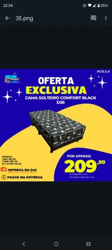 Cama box solteiro Black confort D26 / pague na entrega / entregamos em 24h