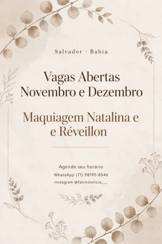 Agenda aberta Maquiagem Nov e Dez