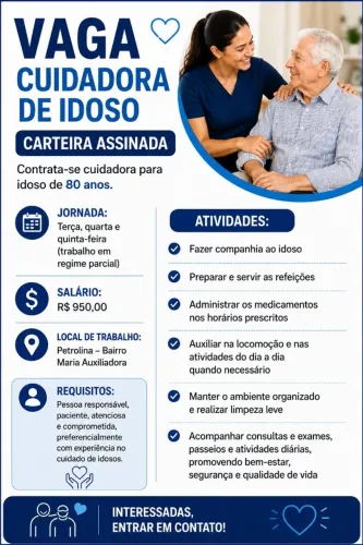 Cuidadora/companhia para Idoso