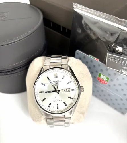 Relogio Tag Heuer Aço - Automático- Top Premium AAA+ - Branco - Safira - 41mm - Top
