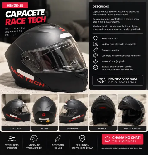 CAPACETE RACE TECH