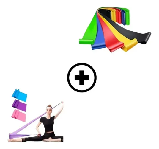 Kit 5 mini bands + 1 Thera Band para ginástica fisioterapia 