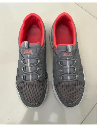Tenis feminino everlast tam 37 rosa e cinza para caminhada e dia a dia