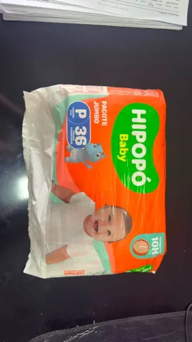 Fralda Hipopó Baby Tam P c/ 36 unidades