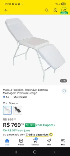 Vendo maca de 3 posições