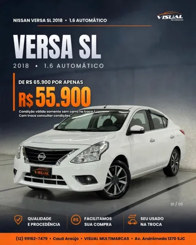 Nissan Versa SL 1.6 16V Flexstart 4P Aut. 2018