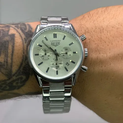 Relógio Estilo Carrera Funcional - Aço Inoxidável, Elegante e Resistente