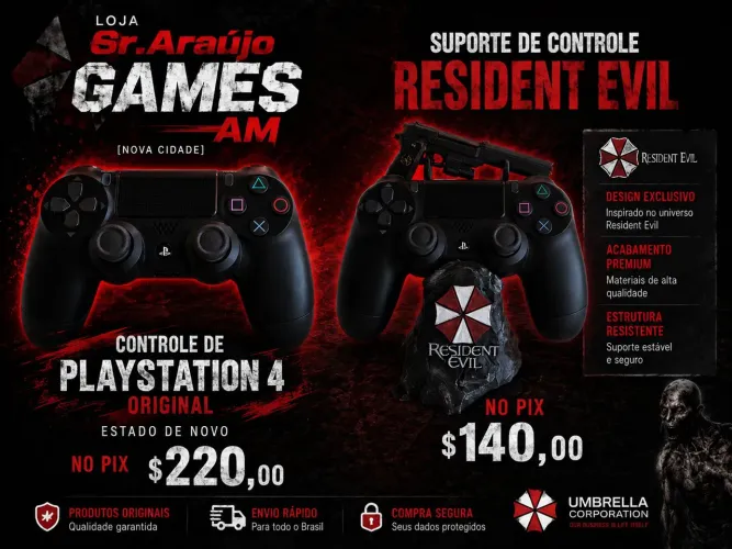 Controle de PlayStation 4 Original [Nova Cidade]