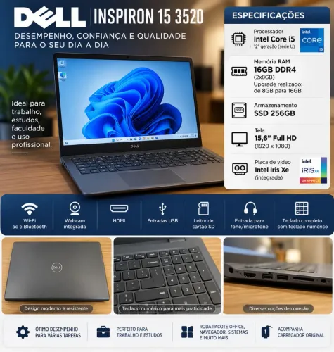 Notebook dell I5 + 16GB RAM + SSD 256