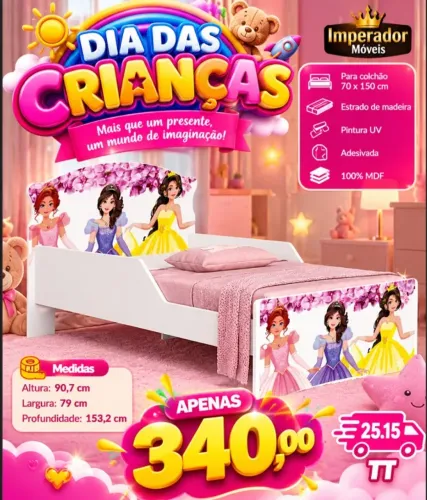 Cama infantil Princesa (Pagamento na entrega)