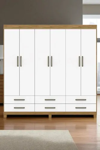 Guarda Roupa Clara Cinamomo/Branco (PARCELE EM ATÉ 10X SEM JUROS)