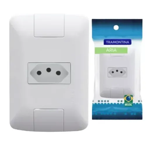 CONJUNTO TOMADA SIMPLES 2P+T 10A 250V BR- TRAMONTINA 
