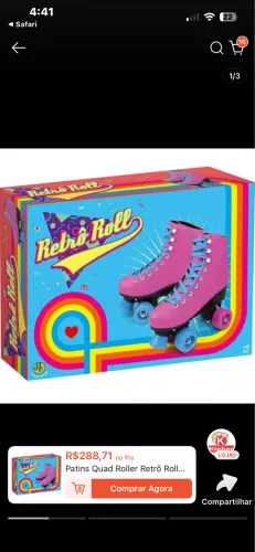 Patins retrô roll usado