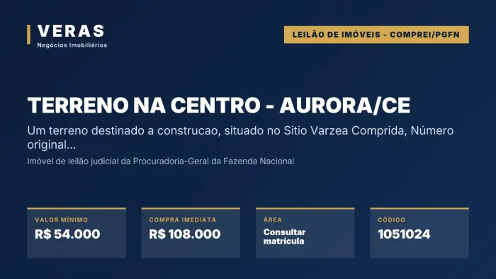 Um terreno destinado a construcao, situado no Sitio Varzea Comprida