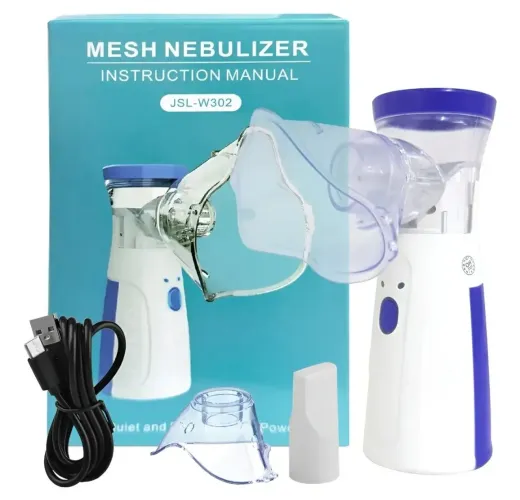 Nebulizador Inalador Mesh Portátil Recarregável verde e azul (novo)