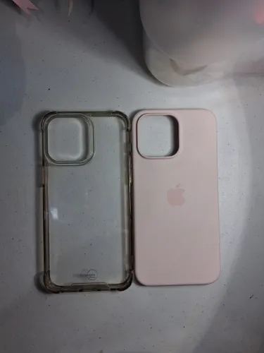 Capinha Rosa original Com MagSafe + capinha transparente original iPhone 15 Pro Max