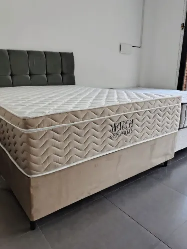 CAMA BOX ORTOBOM CASAL COM MOLAS ENSACADAS