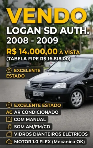 Renault Logan Authentique Hi-flex 1.0 16V 4P 2009