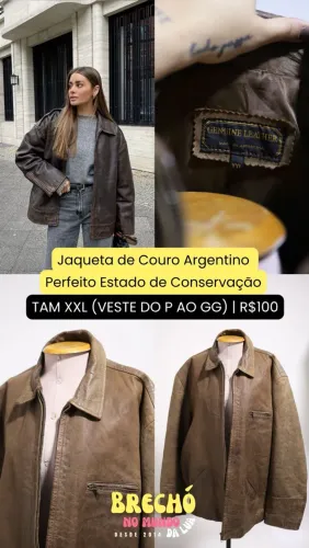 CASACO ARGENTINO DE COURO