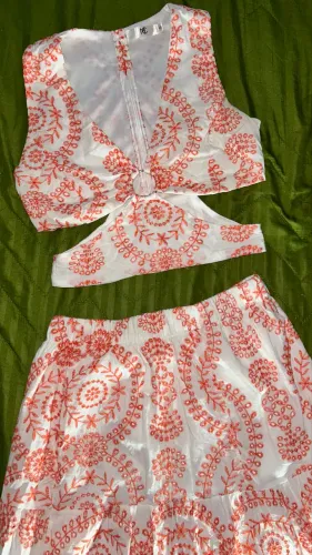 Conjunto Bordado - Saia Longa TAM P