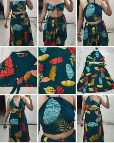 Conjunto Saia + Cropped Estampado | Várias Formas de Usar