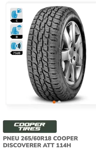 4 Pneus Cooper 265/60 R18 - Apenas 1 dia de uso