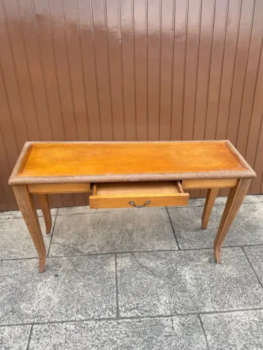 Escrivaninha Aparador Vintage - Madeira Maciça e Detalhes em Palha