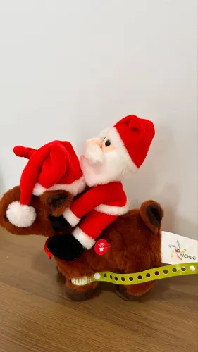 Papai Noel e rena eletrônico de pelúcia 